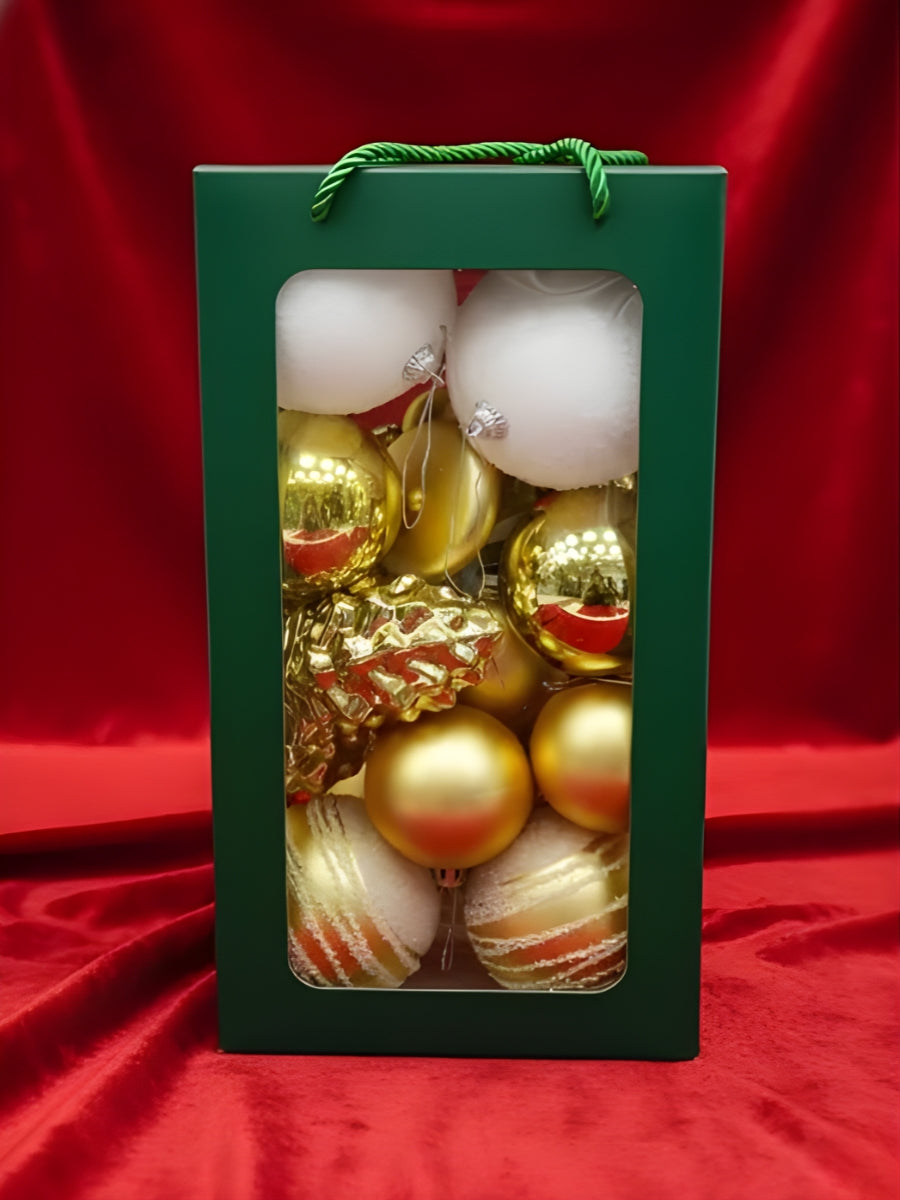Gold & White Christmas Ornament Set