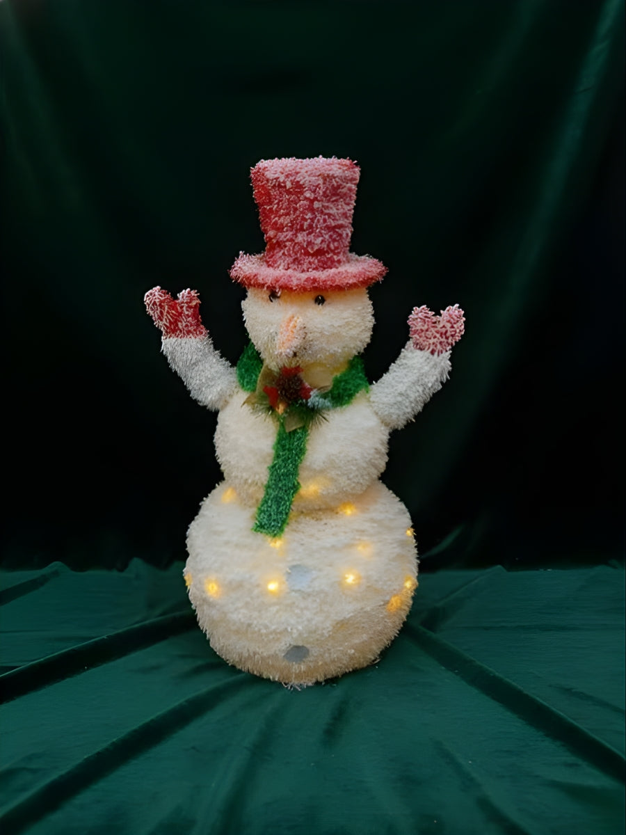 Flocked LED Snowman