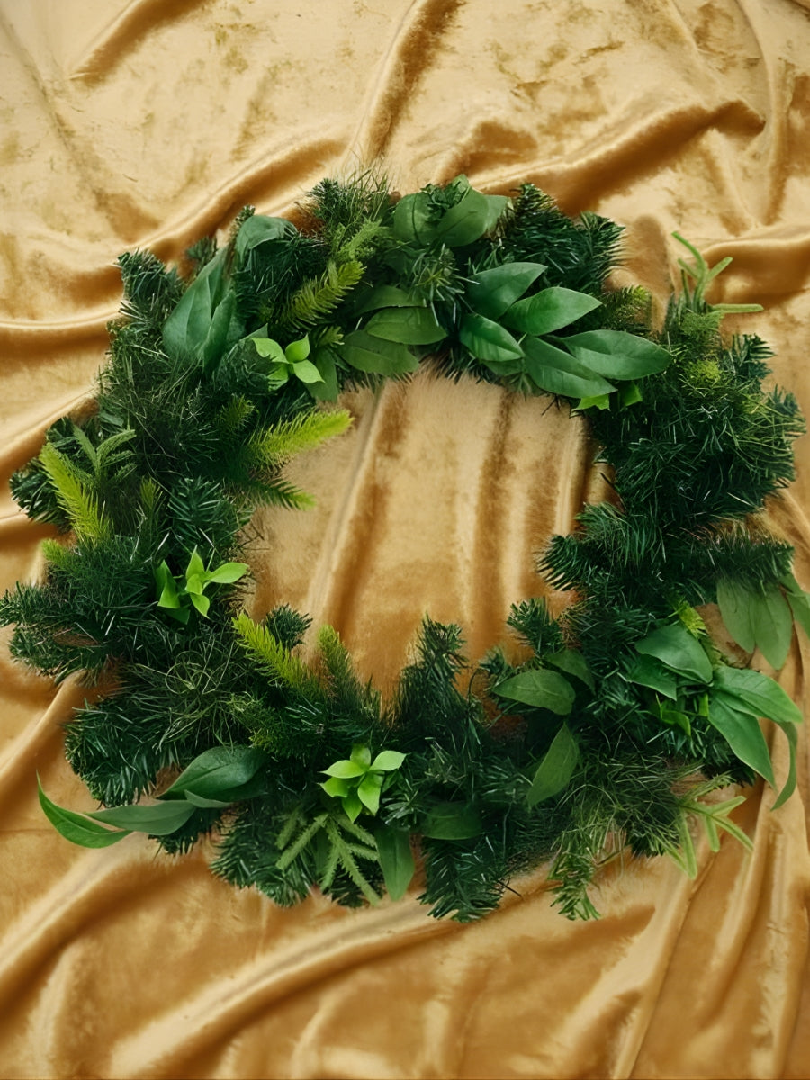 Mixed Foliage Artificial Christmas Wreath
