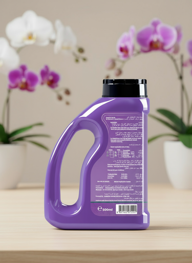 Orchid feed bottle with matching background