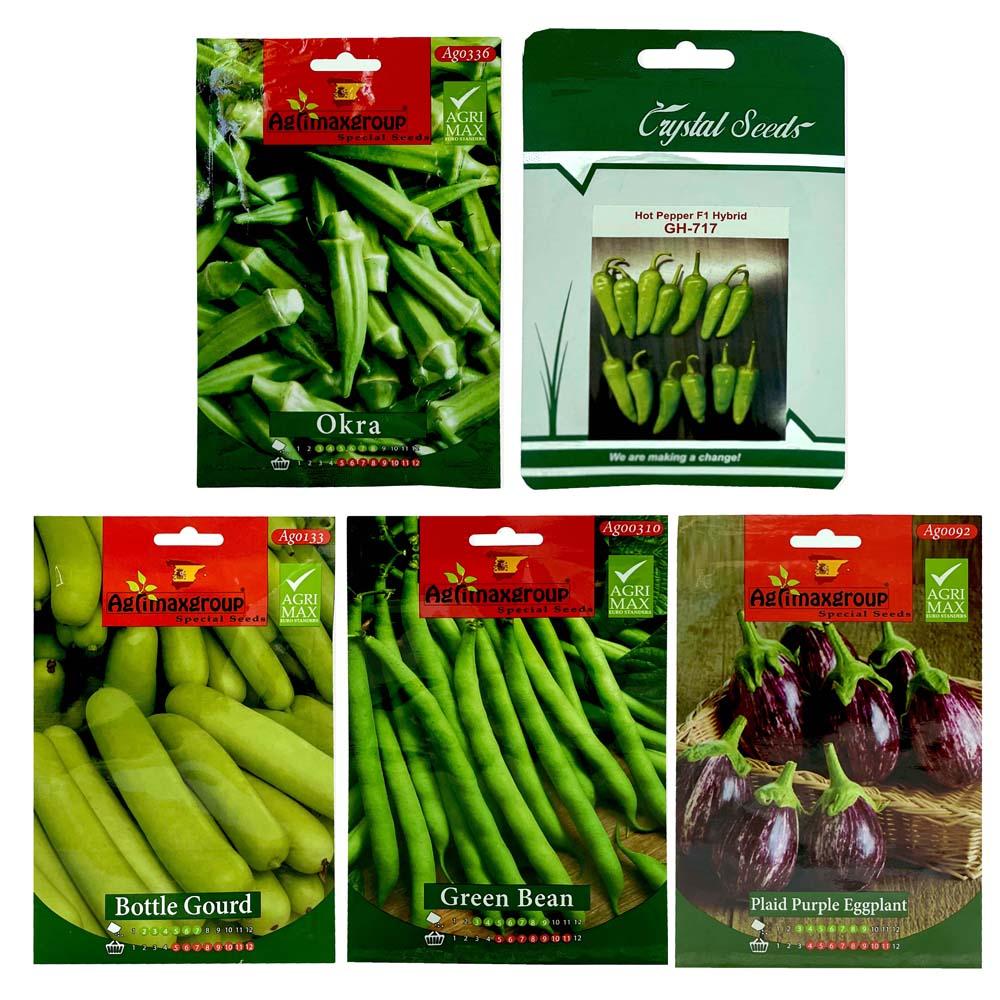 Okra Seeds, Hot Pepper Seeds, Bottle Gourd Seeds, Green Beans Seeds, Eggplant Seeds