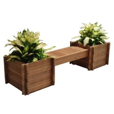 Suranta - Wooden Bench with Planters